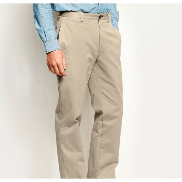 Orvis Ultimate Khakis Plain Front Pants Chinos Casual or Dress Pants Size 34x32 - Picture 1 of 14